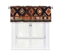 WHJSHOP African National Patterns Printing Short Curtains with Valance Rod 54x18in, Light Filtering, Easy Installation for Kitchen, Bathroom, Laundry Room, Studio