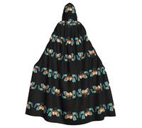 WHJSHOP Afternoon tea at the round table Pattern Halloween Adult Hooded Cloak ensuring easy care and long-lasting use