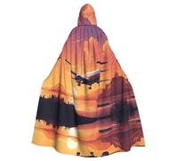 WHJSHOP Aircraft Plane At Sunset Pattern Halloween Adult Hooded Cloak is a super large, comfortable, and durable cloak
