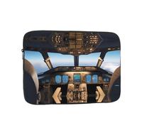WHJSHOP Airplane Cockpit Picture Laptop Case - Shockproof Portable Laptop Sleeve Bag for Men and Women Business Travel, School, and Office Daily Use