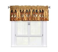 WHJSHOP Ancient Egyptian Hieroglyph Prints Bright & Cozy Kitchen Window Layer - 54x18 Inch Peach Skin Valance for a Welcoming Home