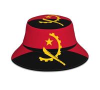 WHJSHOP Angola Flag Prints Reflective Bucket Hat for Men and Women - Protection Headwear for Outdoor Activities Black, Black, One Size