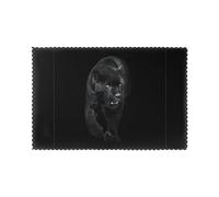 WHJSHOP Animal Panther Prints Quality Table Layers - Heat Resistant Place Mat Covers, Durable 6-Piece Set with Printed Designs