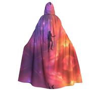 WHJSHOP Astronaut Prints Hooded Cloak - Dramatic Long-Sleeve Cosplay Layer