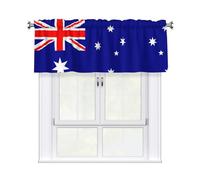 WHJSHOP Australian Flag Printing Short Curtains with Valance Rod 54x18in, Light Filtering, Easy Installation for Kitchen, Bathroom, Laundry Room, Studio