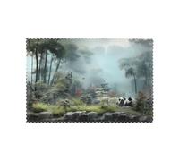 WHJSHOP Bamboo Panda Prints Placemats Set of 6 12x18in - Transform Your Table into a Cozy Haven for Memorable Meals