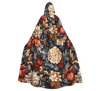 WHJSHOP Baroque flowers Pattern Halloween Adult Hooded Cloak No Zipper, Comfortable & Durable for Role-Playing