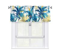 WHJSHOP Beach Palm Trees Prints Bright & Cozy Kitchen Window Layer - 54x18 Inch Peach Skin Valance for a Welcoming Home