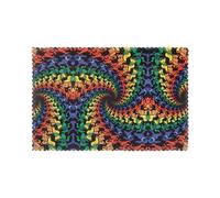 WHJSHOP Bear Dancing Tie Dye prints 6PCS Heat Resistant Placemats for Dining Table, Washable Polyester Fabric, Thick & Durable,Perfect for Home, Hotel, Banquet, and More (12x18in)