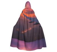 WHJSHOP beautiful Airplane in the sky Pattern Halloween Adult Hooded Cloak No Zipper, Comfortable & Durable for Role-Playing