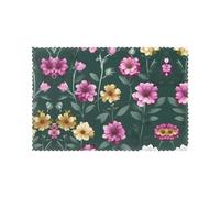 WHJSHOP Beautiful Purple Flowers Pattern Placemats Set of 6 - Dining Table Heat Resistant Table Set Mat for Home & Kitchen Decor