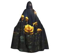WHJSHOP Beautiful Yellow Roses Picture Halloween Adult Hooded Cape Men'S And Women'S Clothing Mantle Role-Playing