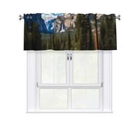 WHJSHOP Beautiful Yosemite National Park Printing Short Curtains with Valance Rod 54x18in, Light Filtering, Easy Installation for Kitchen, Bathroom, Laundry Room, Studio