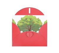 WHJSHOP Bicycle under the tree Prints Greeting Card - Premium Pearlescent Paper, Double Sided Pearl Effect, Love Buckle Pearl Paper Envelope