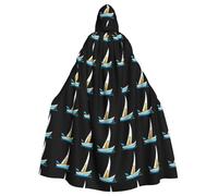 WHJSHOP Big leopard on a sailboat Pattern Halloween Adult Hooded Cloak No Zipper, Comfortable & Durable for Role-Playing