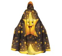 WHJSHOP Big star among the stars Pattern Halloween Adult Hooded Cloak No Zipper, Comfortable & Durable for Role-Playing