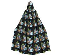 WHJSHOP Birds dancing beside the waterfall Pattern Halloween Adult Hooded Cloak No Zipper, Comfortable & Durable for Role-Playing