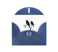 WHJSHOP Birds in the moonlight Prints Greeting Card - Premium Pearlescent Paper, Double Sided Pearl Effect, Love Buckle Pearl Paper Envelope