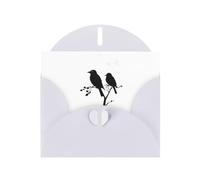 WHJSHOP Birds in the moonlight Prints Greeting Card - Premium Pearlescent Paper, Double Sided Pearl Effect, Love Buckle Pearl Paper Envelope