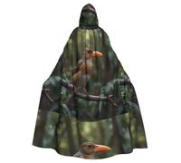 WHJSHOP Birdsong Pattern Halloween Adult Hooded Cloak is a super large, comfortable, and durable cloak