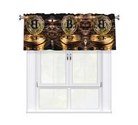 WHJSHOP Bitcoin Pattern Short Curtains with Valance Rod 54x18in - Curtain Valance Kitchen Bathroom Laundry Room Studio - Home Decor