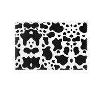 WHJSHOP Black And White Cow Prints Quality Table Layers - Heat Resistant Place Mat Covers, Durable 6-Piece Set with Printed Designs