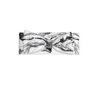 WHJSHOP Black and White Marble Prints Baby Bow Headband - Soft & Stretchy Knit Headwear for Newborns - Adorable Gift for Baby Showers