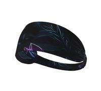 WHJSHOP Black Mystery Prints Sports Headband for Women Sweat Proof Bandeau Summer Elastic Band
