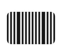 WHJSHOP Black & White Stripe Prints Hem Mat 40x60 - Well-crafted Polyester Bath Throw Rug for Spa-Like Comfort in Your Bathroom, Vanity, or Guest Suite