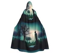 WHJSHOP Black Zombie Hands Pattern Halloween Adult Hooded Cloak No Zipper, Comfortable & Durable for Role-Playing