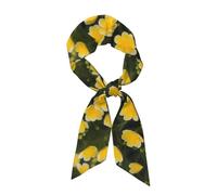 WHJSHOP Blooming Yellow Flower Printing Women's Fashion Scarf - Head Hair Accessories Versatile Scarf for Women Valentine's Day and Mother's Day