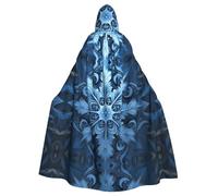 WHJSHOP blue christmas snowflake Pattern Halloween Adult Hooded Cloak is a super large, comfortable, and durable cloak
