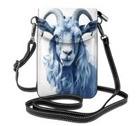 WHJSHOP Blue Goat Print Picture Small Leather Women'S Crossbody Flip Phone Bag, Waterproof And Durable