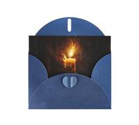 WHJSHOP Blue Greeting Card Burning candles Printing Perfect for Valentine's Day, Wedding Anniversary & Party Invitations