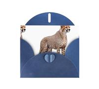 WHJSHOP Blue Greeting Card Cheetah Printing Perfect for Valentine's Day, Wedding Anniversary & Party Invitations