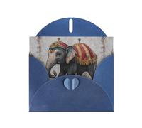 WHJSHOP Blue Greeting Card Circus elephant performing Printing Perfect for Valentine's Day, Wedding Anniversary & Party Invitations