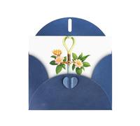 WHJSHOP Blue Greeting Card Cobra Sword Flower Printing Perfect for Valentine's Day, Wedding Anniversary & Party Invitations