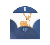 WHJSHOP Blue Greeting Card Color marks of sibling deer Printing Perfect for Valentine's Day, Wedding Anniversary & Party Invitations