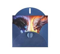 WHJSHOP Blue Greeting Card Confrontation Beast Printing Perfect for Valentine's Day, Wedding Anniversary & Party Invitations
