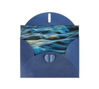 WHJSHOP Blue Greeting Card Dawn Ocean Waves Pattern 4x6in for Christmas, children's birthdays, Valentine's Day, wedding anniversaries, and party invitations