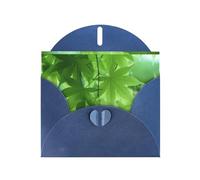 WHJSHOP Blue Greeting Card Green Leaf Nature Pattern 4x6in for Christmas, children's birthdays, Valentine's Day, wedding anniversaries, and party invitations