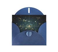 WHJSHOP Blue Greeting Card Zodiac Constellation Space Printing Perfect for Valentine's Day, Wedding Anniversary & Party Invitations