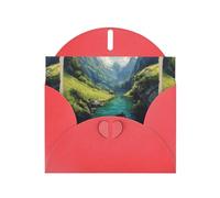 WHJSHOP Boats in the Valley Prints Greeting Card - Premium Pearlescent Paper, Double Sided Pearl Effect, Love Buckle Pearl Paper Envelope