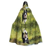 WHJSHOP Border Collie Pattern Adult Hooded Cape Cloak for Halloween, Role-playing, and Costume Parties