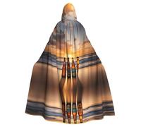 WHJSHOP Bottles Beer Beach Sunset Time Picture Halloween Adult Hooded Cape Men'S And Women'S Clothing Mantle Role-Playing