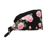 WHJSHOP Breathable Work Hat Climbing Roses Printing for Chef, Nursing, Spa, Facial Care, Fitness