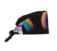 WHJSHOP Breathable Work Hat Crossing The Rainbow Pattern Premium Peach Skin Velvet Adjustable, Soft, Versatile