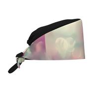 WHJSHOP Breathable Work Hat Dainty Flower Printing for Chef, Nursing, Spa, Facial Care, Fitness Black