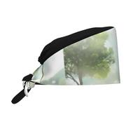 WHJSHOP Breathable Work Hat Dandelion in The Sun Printing for Chef, Nursing, Spa, Facial Care, Fitness Black