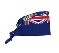 WHJSHOP Breathable Work Hat Flag of The Cayman Islands Printing for Chef, Nursing, Spa, Facial Care, Fitness Black